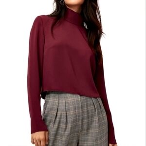 ARITZIA Babaton Rembrandt blouse long sleeve wine